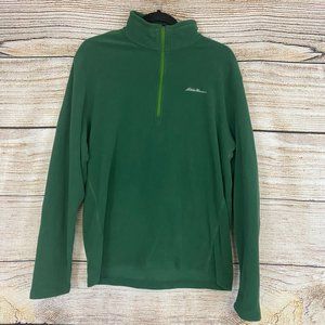 2/$15 Eddie Bauer Green Quarter Zip Light Fleece Long Sleeve